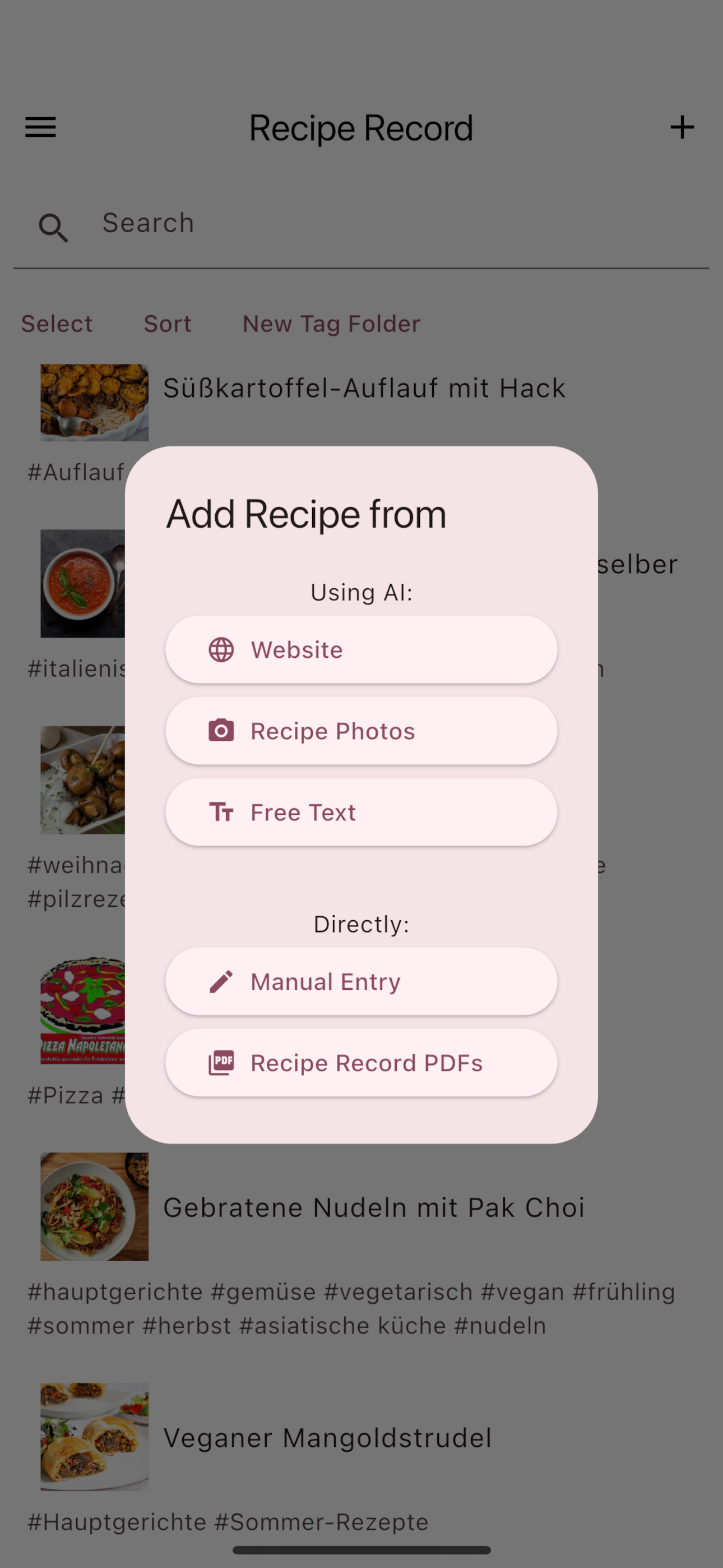 Recipe Record cooking steps